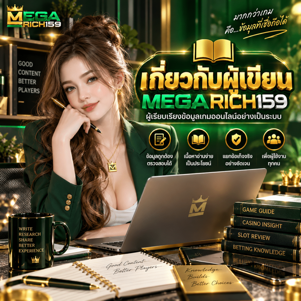 เกี่ยวกับผู้เขียน MEGARICH159 ผู้เรียบเรียงข้อมูลเกมออนไลน์อย่างเป็นระบบ